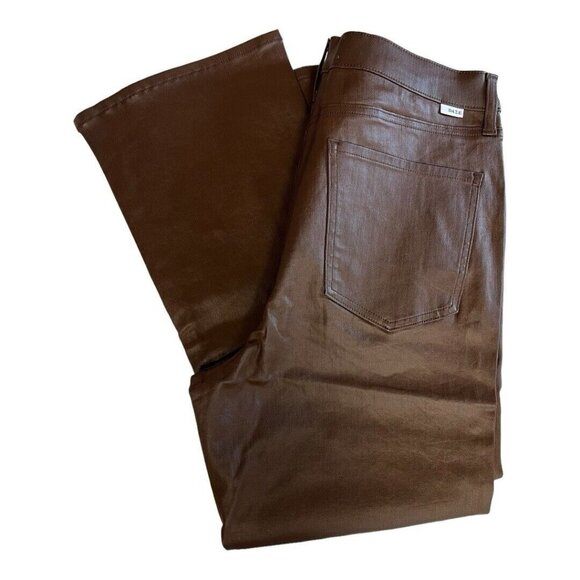 Daze Womens Sundaze Leather Look Pants~Size 32~Coated Espresso Jeans~NWT L13 15 - Picture 3 of 12